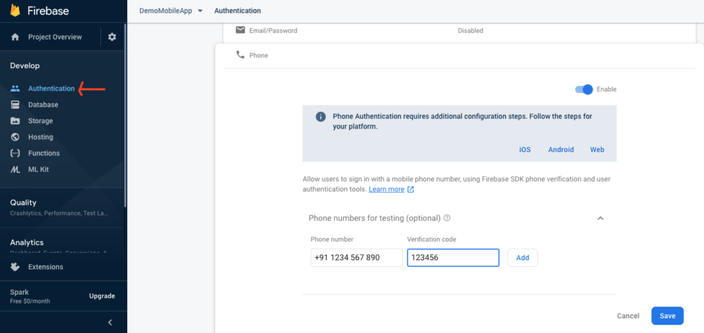 Phone number authentication - step4
