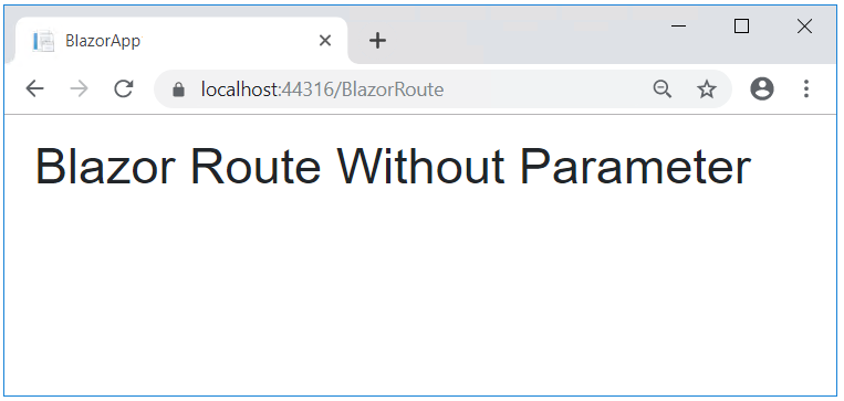 Blazor Route without Parameter